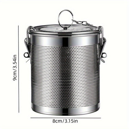 Stainless Steel Spice Infuser for Loose Leaf Tea, Herbs, Soups, and Seasonings - Durable and Reusable with Fine Mesh Strainer and Extended Chain for Easy Brewing in the Kitchen