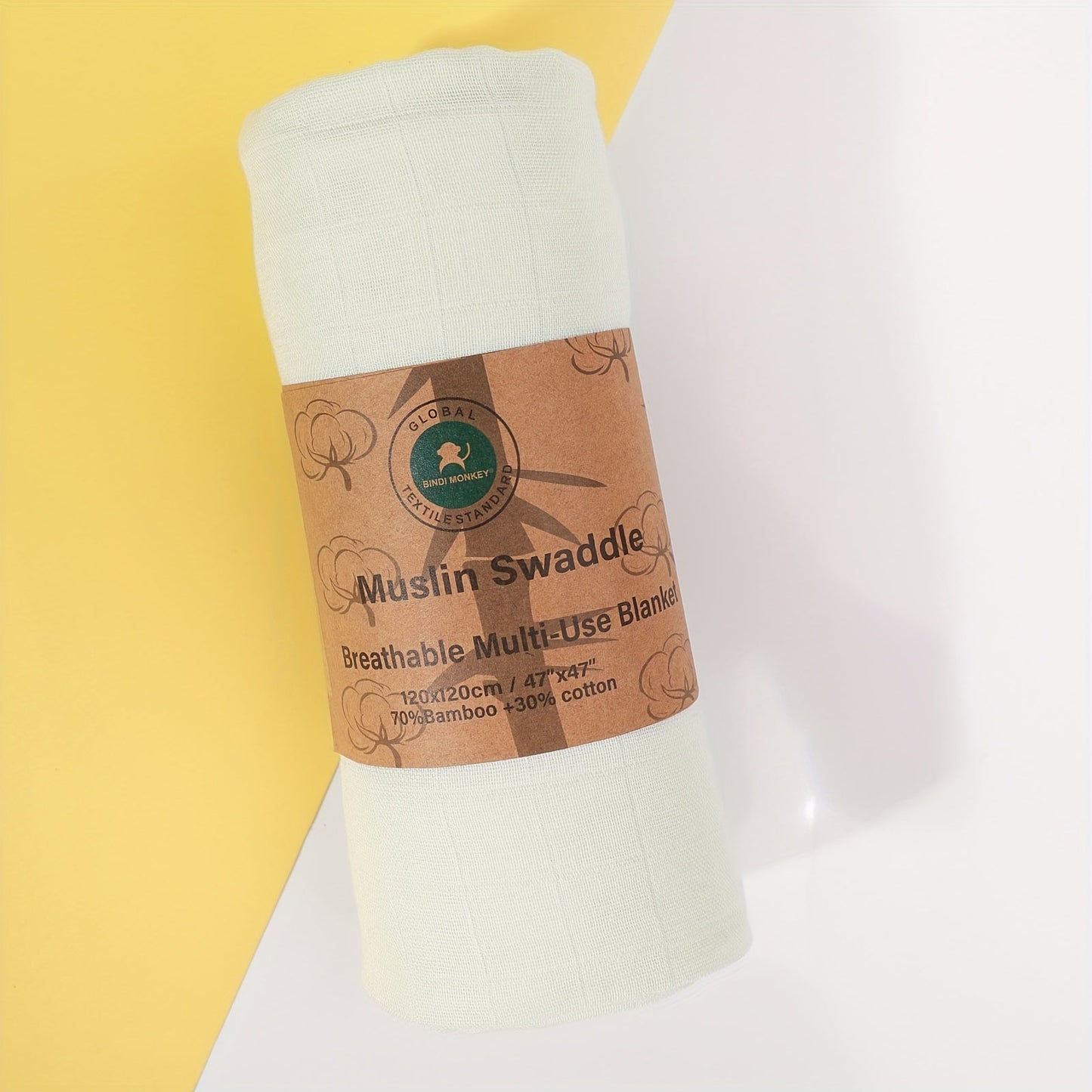 Sumptuously Soft and Breathable Bamboo Swaddle Blanket from Bindimonkey - Gentle on Skin, Hand Wash Recommended, Must-Have for Babies