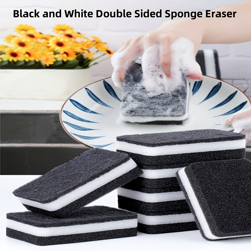 Pack of 12 Double-Sided Kitchen Cleaning Sponges - Natural Sponge Dishwashing Scrubbers, Resistant to Oil & Grease, Versatile for Bathroom, Toilet, Wall, and Floor Cleaning.