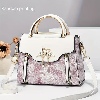 New high-end textured women's bag: stylish and practical printed handbag that can be worn as a trendy shoulder bag or crossbody for fashionable ladies.