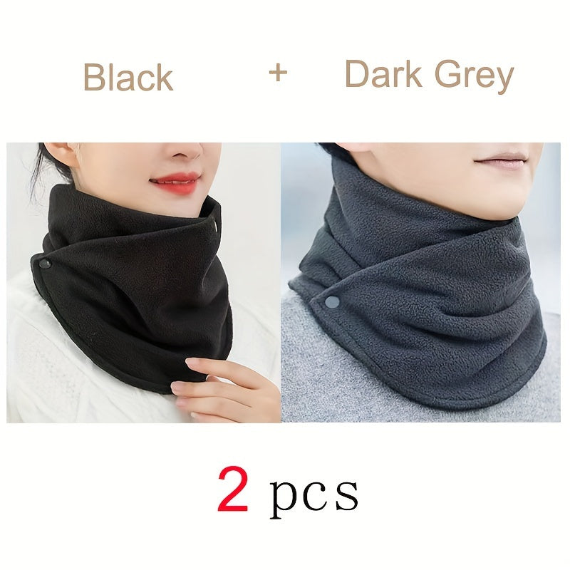 Get cozy this winter with a two-pack of warm neck scarves designed for outdoor cycling. This couple style set features windproof neck protectors with buckle combinations for added convenience.