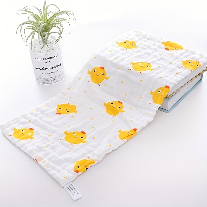 Five 25*50Cm towels with unique, high-density gauze patterns, perfect for everyday bathing.