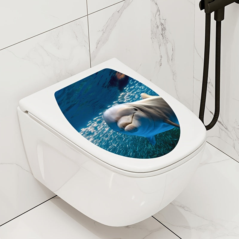 Funny toilet lid decal for bathroom decor, removable self-adhesive sticker for restroom renovation and home accessories. Perfect for aesthetic room decor.