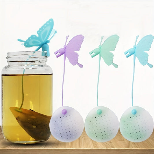 Transparent Butterfly-Shaped Silicone Tea Infuser - Reusable Loose Leaf Strainer for Home and Restaurant Use (1 piece)