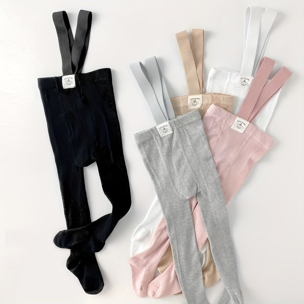 Cute and comfy solid color pantyhose with belt for baby girls, a creative gift for all seasons.