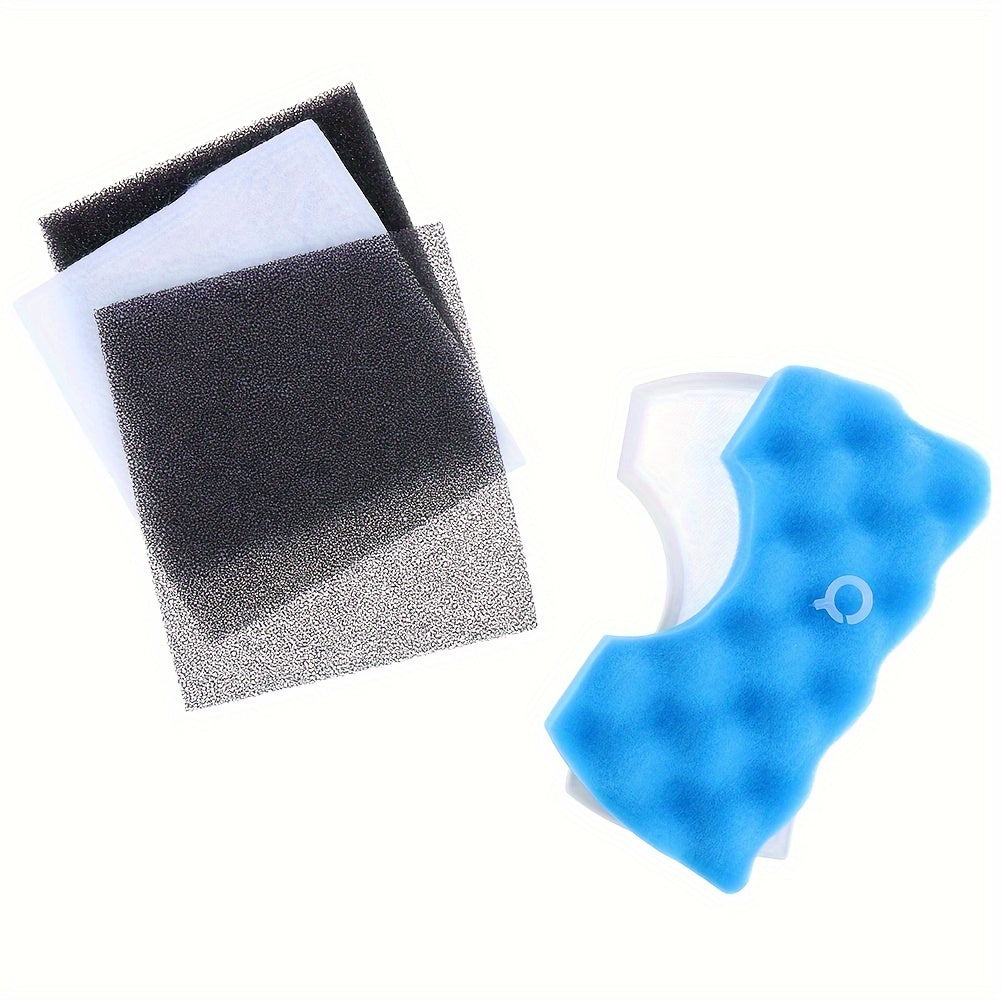 The replacement filter kit for SC43-47 SC4520 VC-9625 comes with one set of washable blue sponge filters and one set of dust HEPA filters.