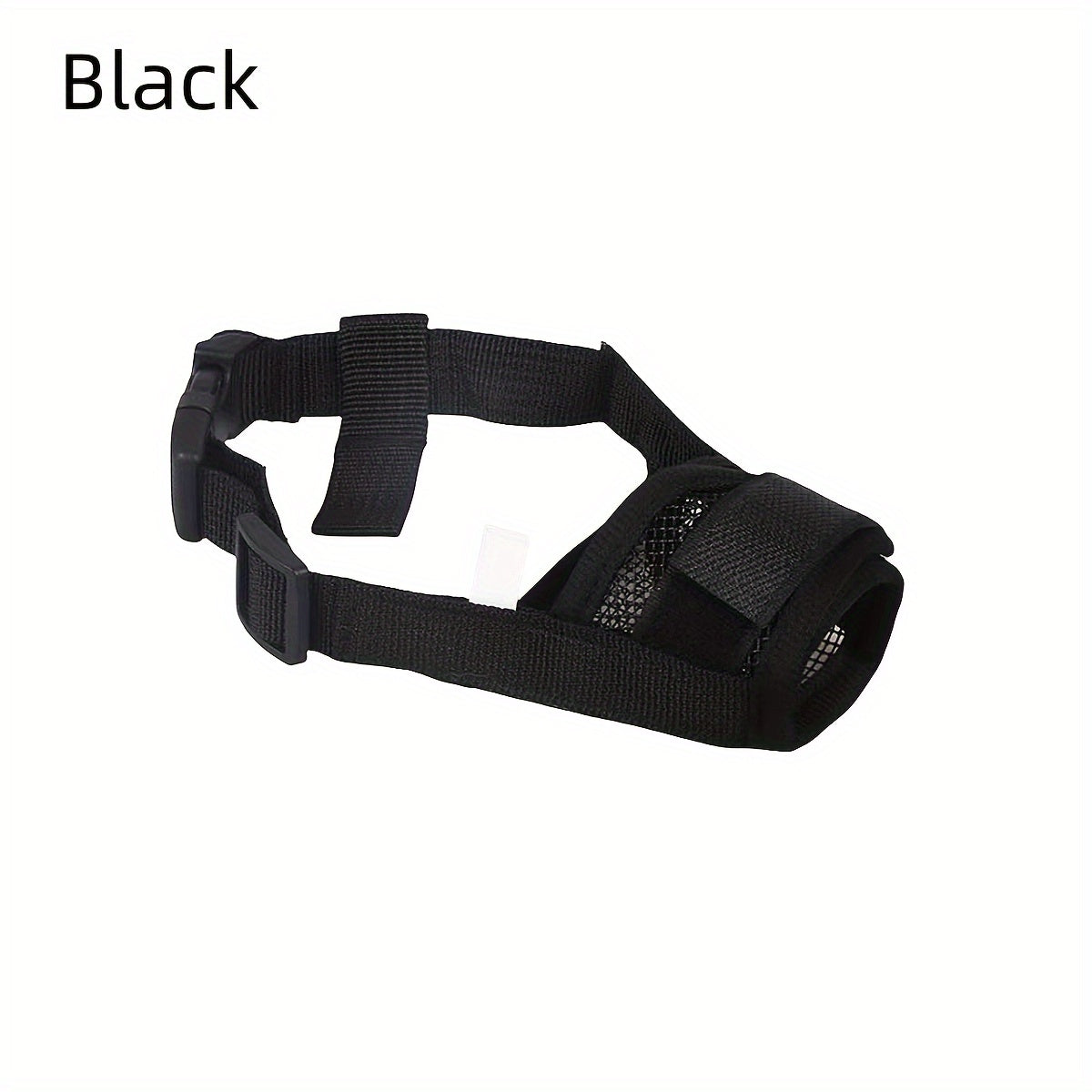 Breathable dog muzzle with adjustable straps to prevent biting and barking