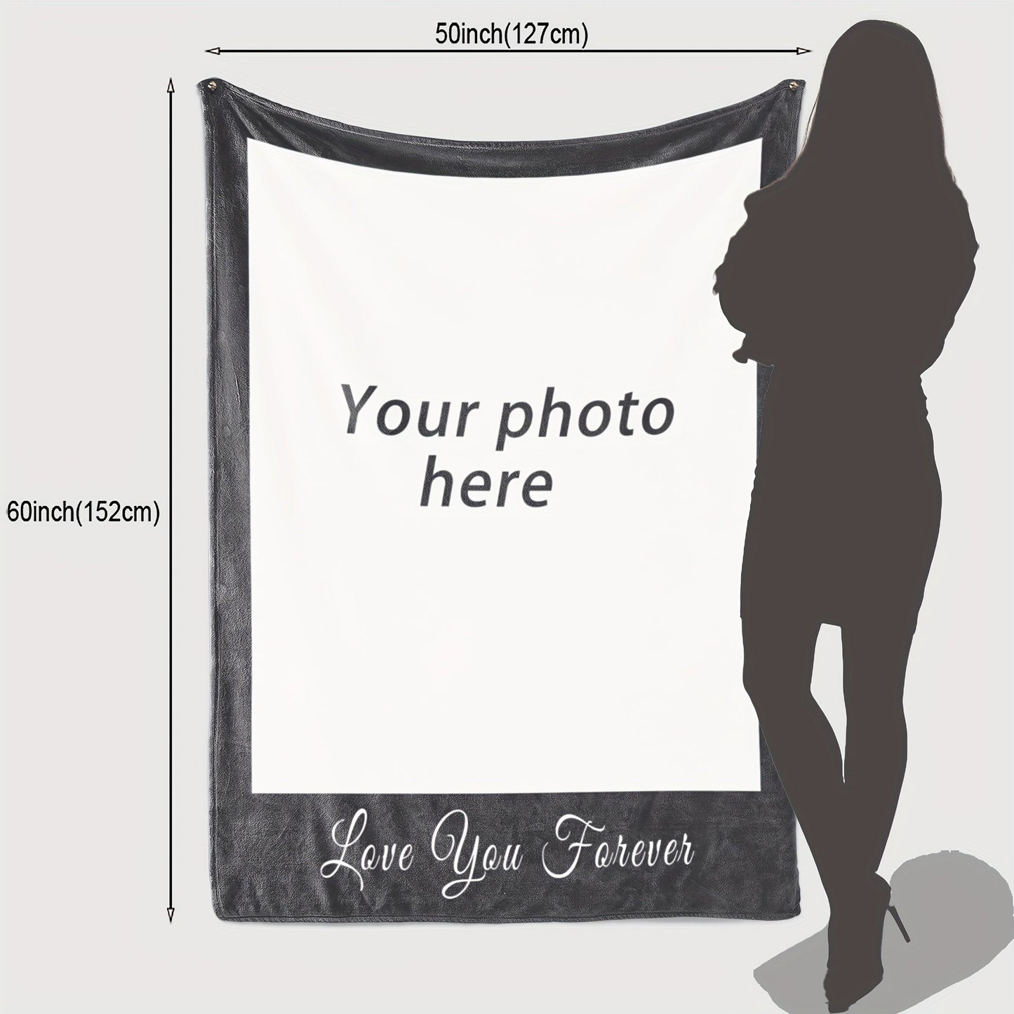 Customize your living space with a personalized flannel blanket featuring your favorite photo. This versatile blanket can be used for holidays, gifts, outdoor activities, beach trips, camping, living room decor, pet covers, office comfort, and more. Add