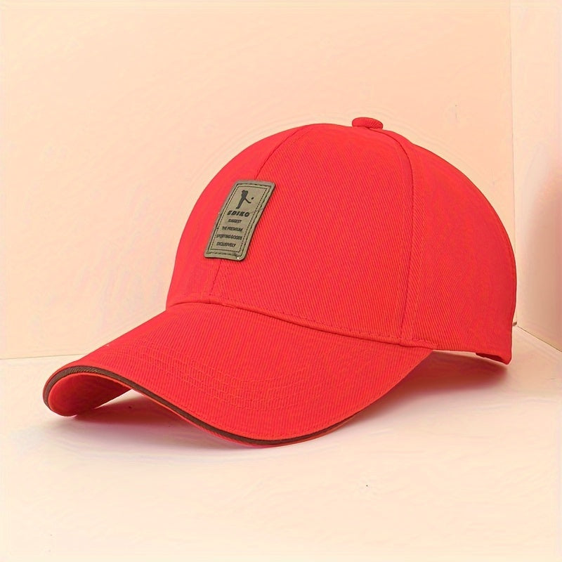 Golf baseball cap for men and women, solid color, lightweight, adjustable sun hat.