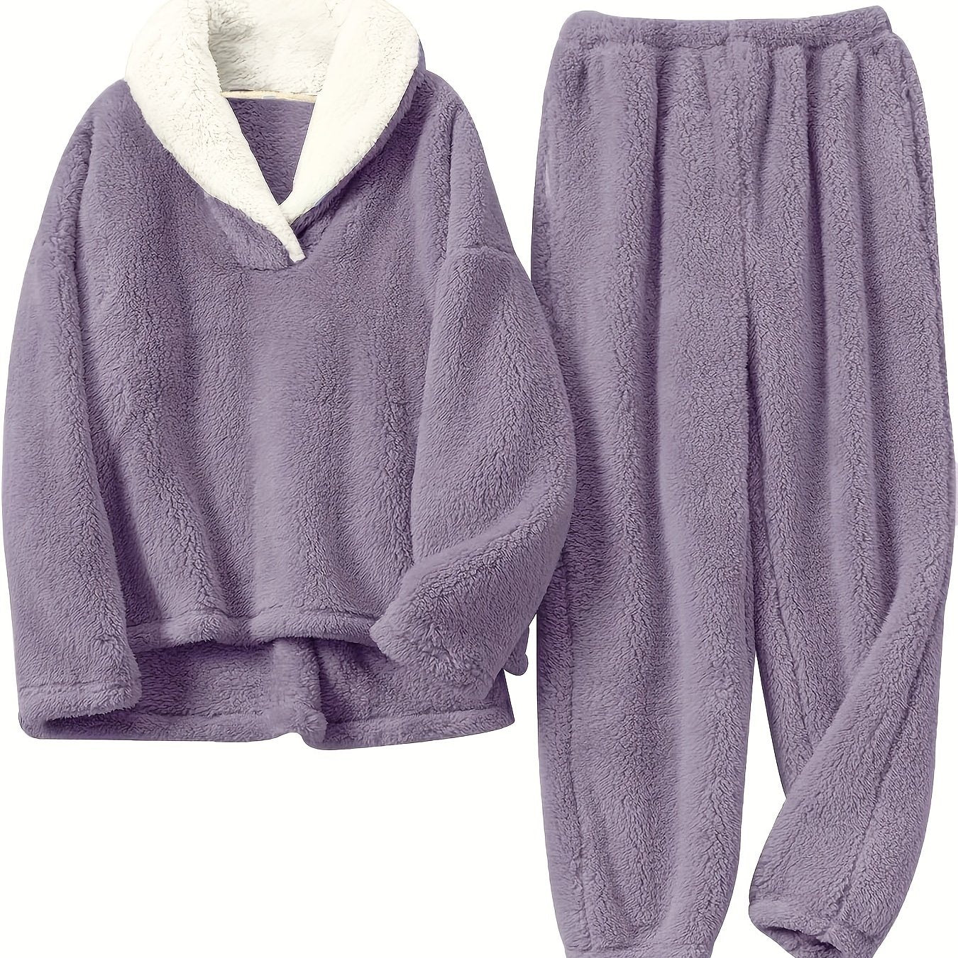 Cozy Flannel Loungewear Sets for Women, Long Sleeve Tops & Pants