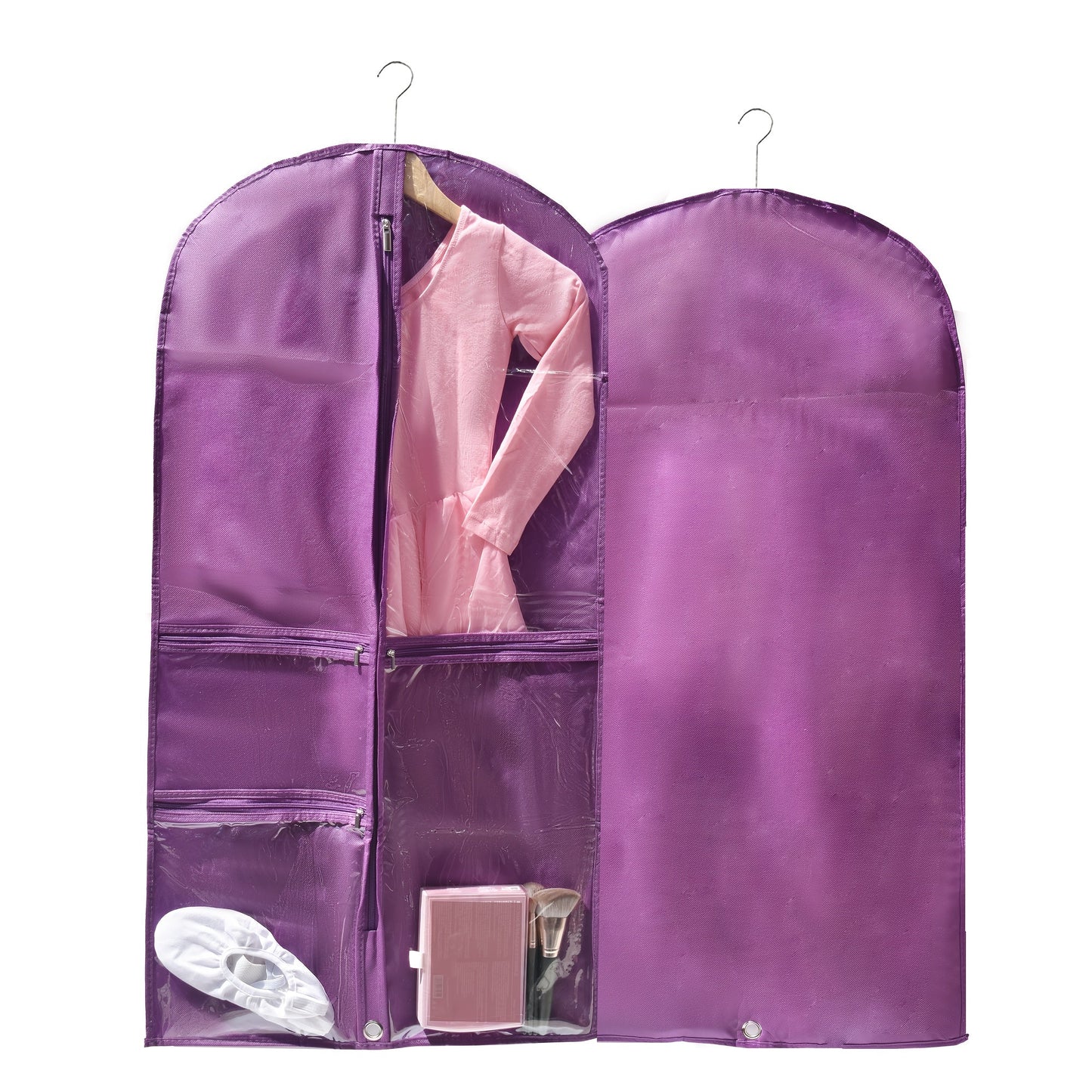 1 piece of Translucent Simple Dustproof Storage Bag, perfect for storing dance skirts or hanging clothes. Great for closet organization and travel. Features a visible translucent window, ideal for competitions, traveling, and storage. Makes a perfect