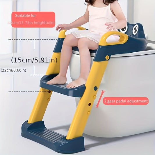 Toilet training supplies include a step toilet ring, cartoon little frog auxiliary toilet ladder, and a folding baby toilet step.