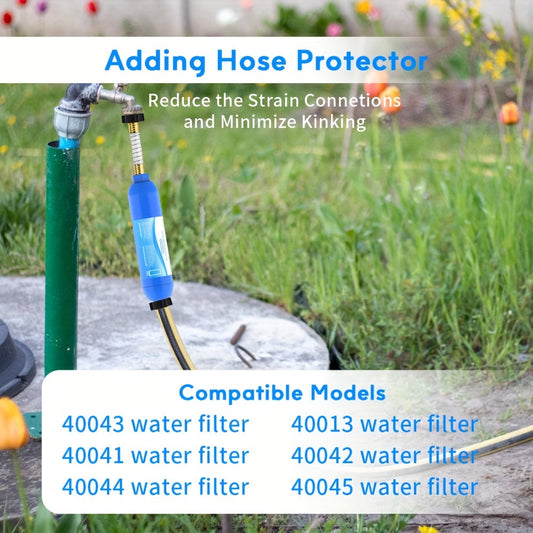 RV Water Filter Set with Hose Protector - Includes 1/2/3 Filters, NSF 42/372 Certified for Chlorine, Odor, Taste, Rust, and Fluoride Reduction in Drinking Water