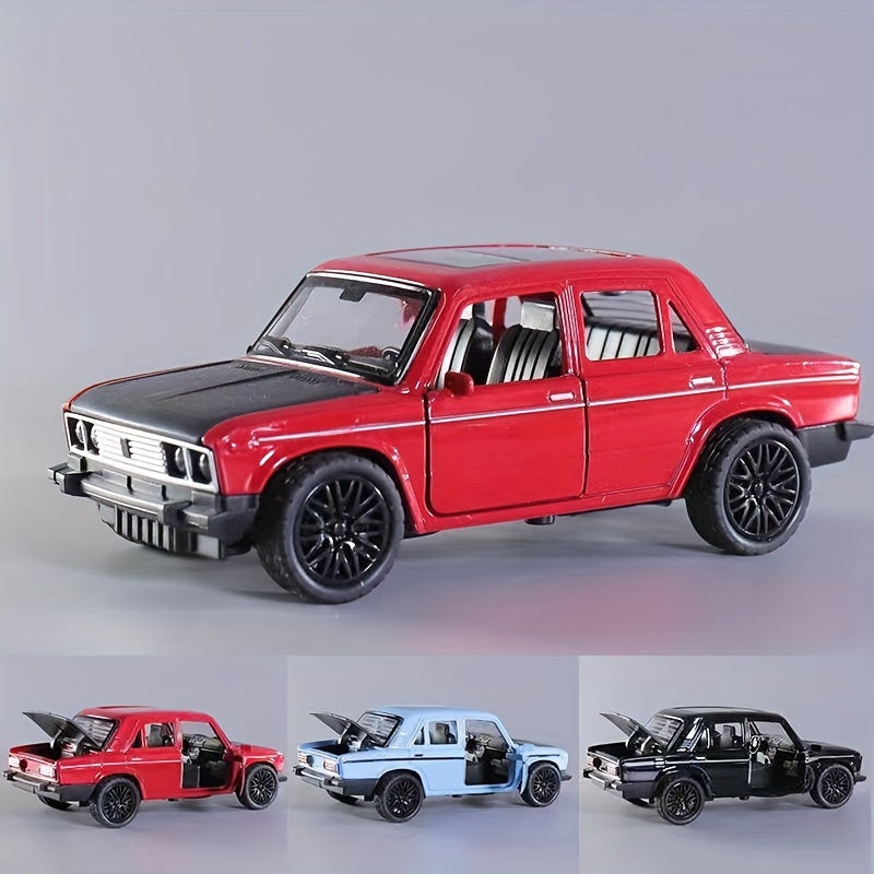 1/36 Retro Sedan Alloy Car Model with Three Open Doors, Ideal for Car Ornament or High-End Gift.