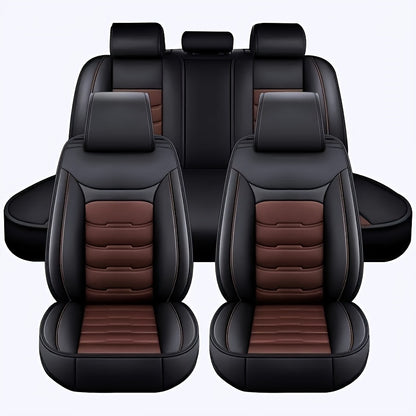 5-Seat car seat covers made of faux leather, resistant to scratches and wear, suitable for SUVs and sedans all year round.