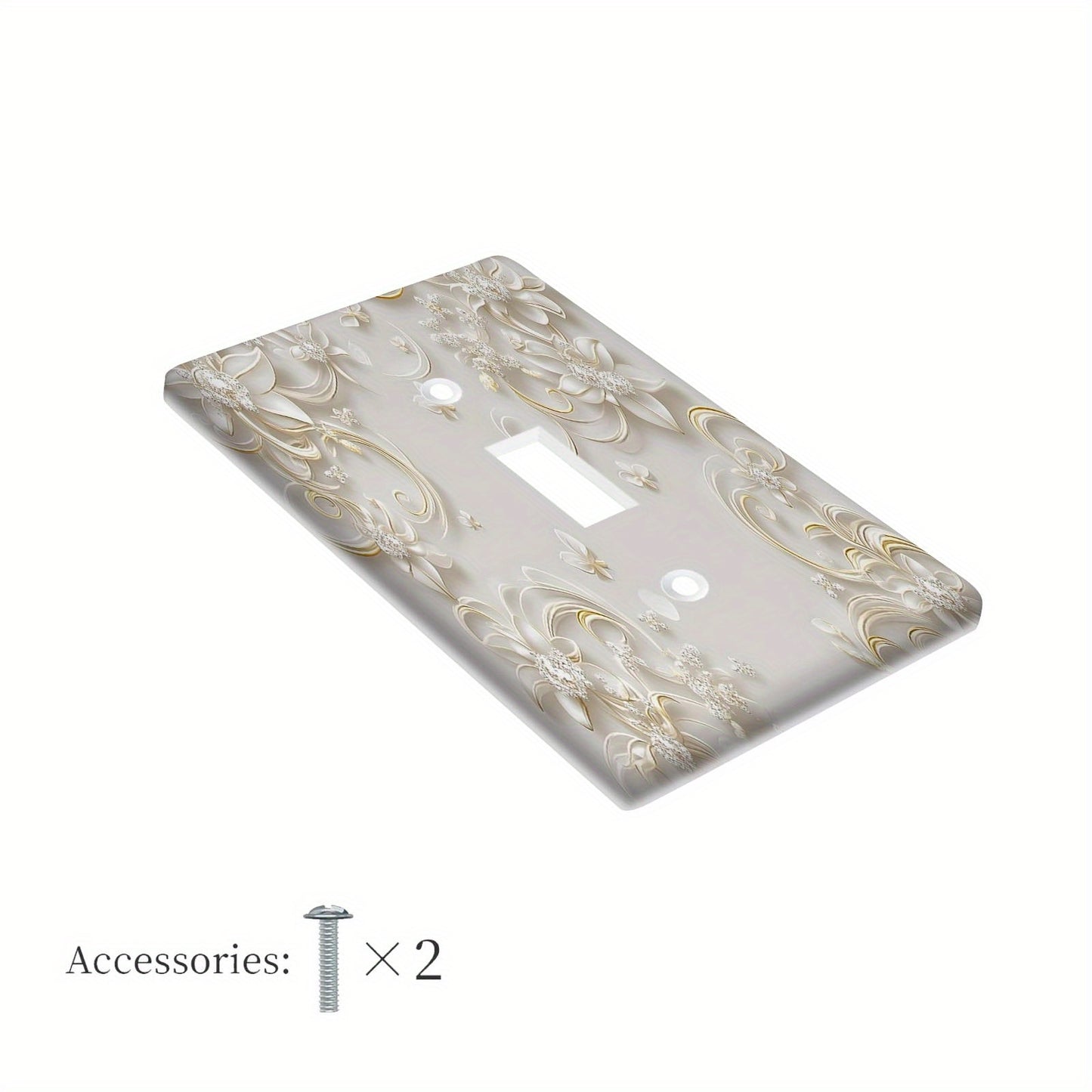 3D Floral Light Switch Cover in White with Country Cottage Style, No Electricity Required, Suitable for Bathrooms and Bedrooms.