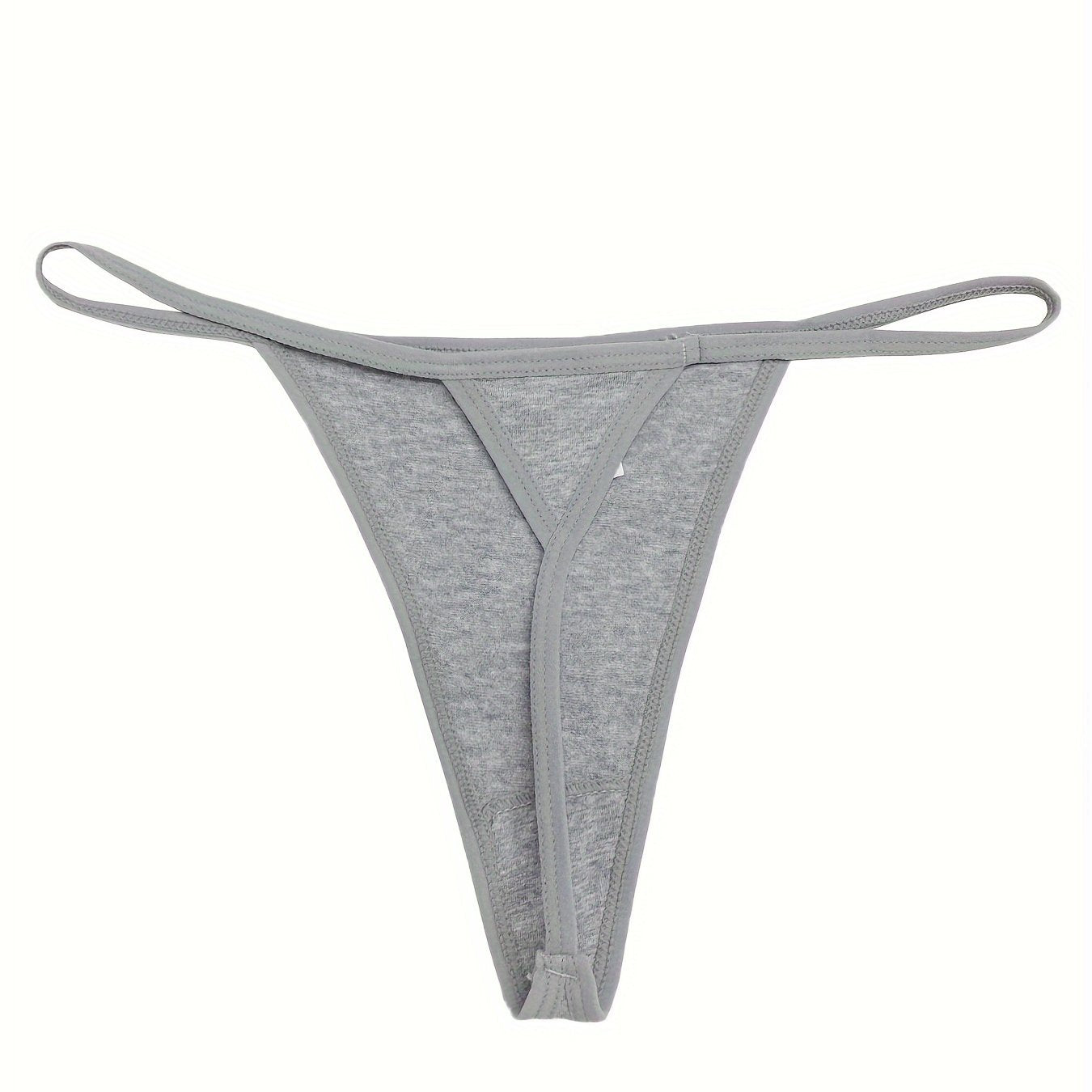 Plus size women's white thong panties with soft stretch fabric and "SANQIU" waistband.