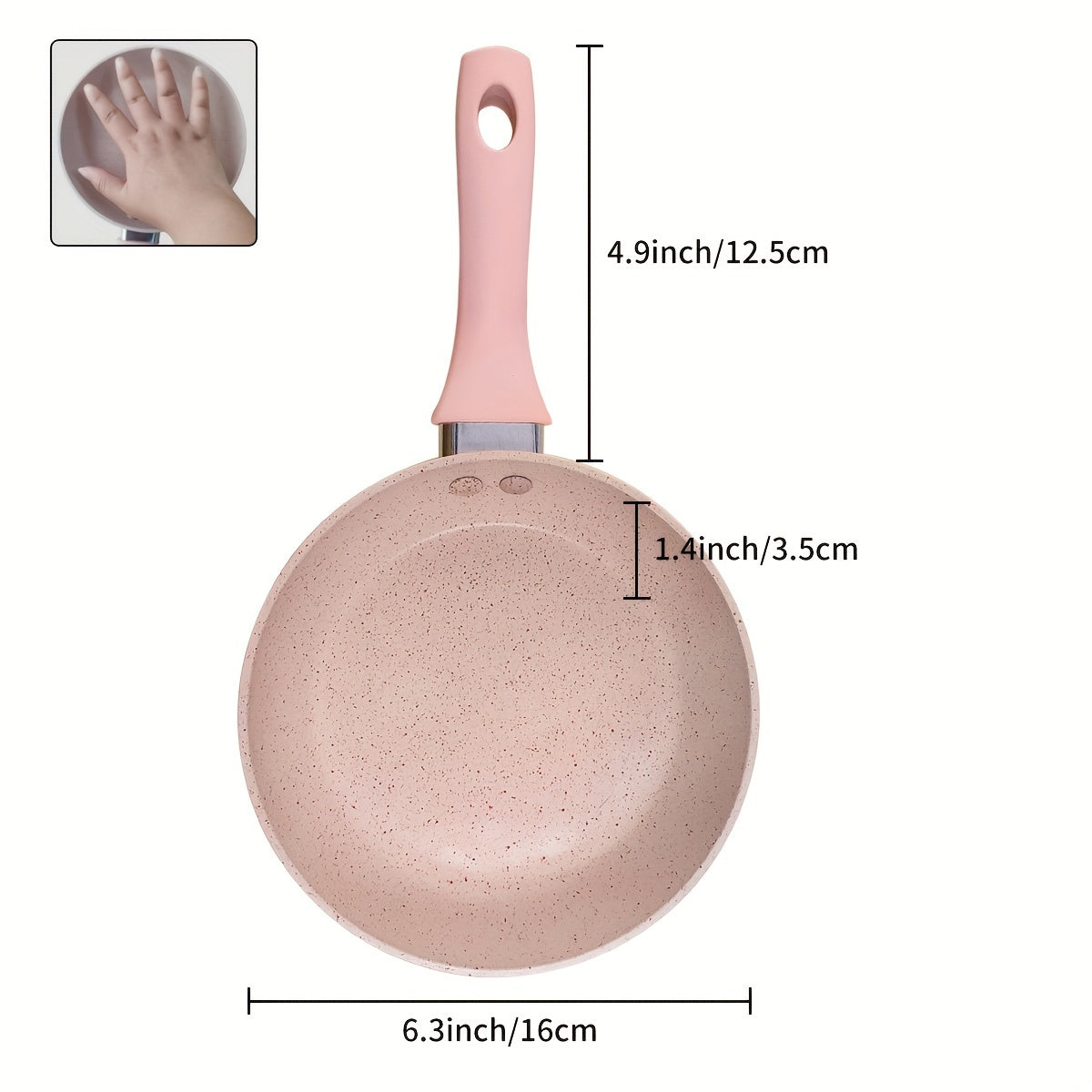 Pink Non-Stick Mini Frying Pan with Maifan Stone Coating, 16.0cm - Thickened Aluminum Skillet, Dishwasher Safe for Eggs & Steak - Ideal for Gas & Induction Stoves