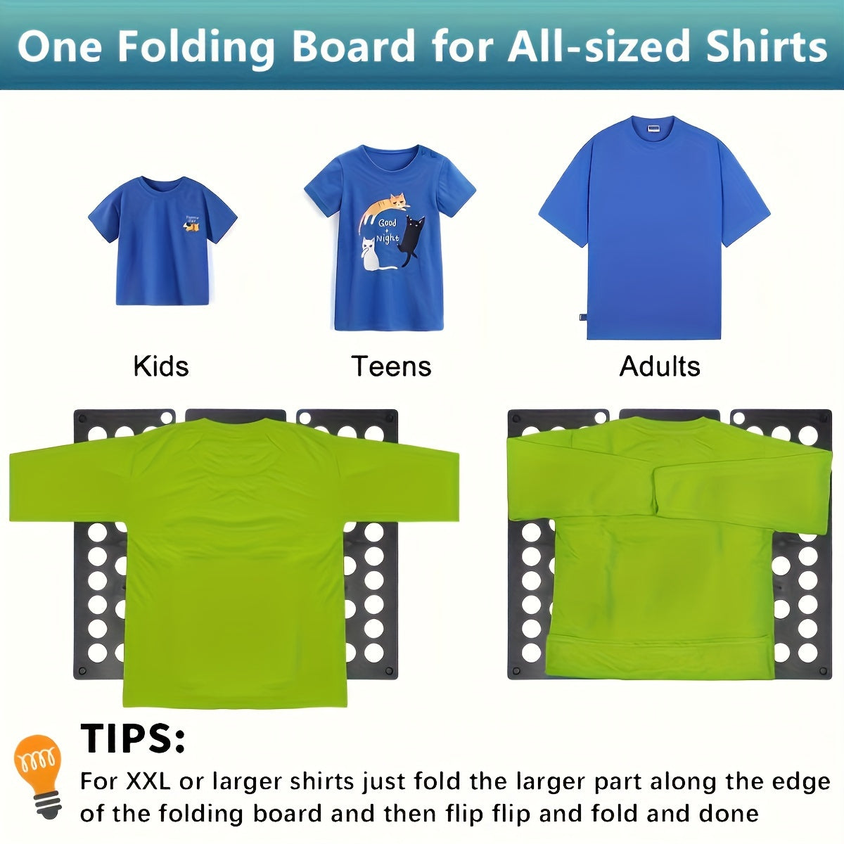 Long-Lasting Plastic T-Shirt Folding Board - Efficient Clothes Storage Solution, 48.01x39.88 cm, Black