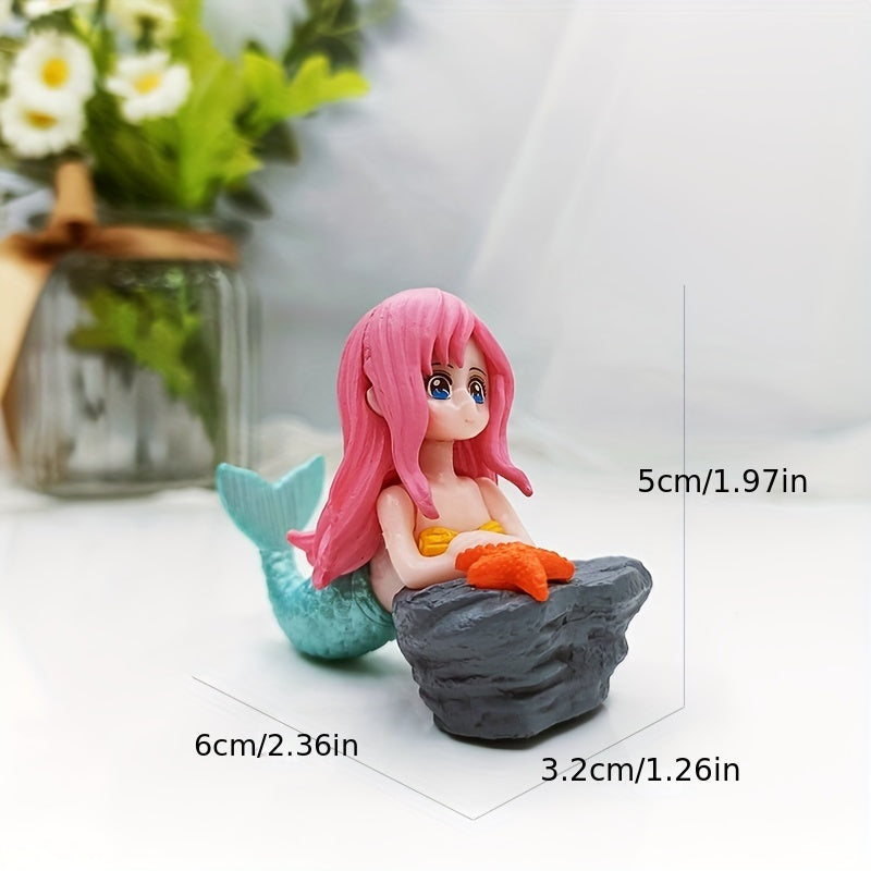 Miniature Mermaid Statues for Aquarium Decoration, Moss Landscape, Handicraft Ornaments, Gifts