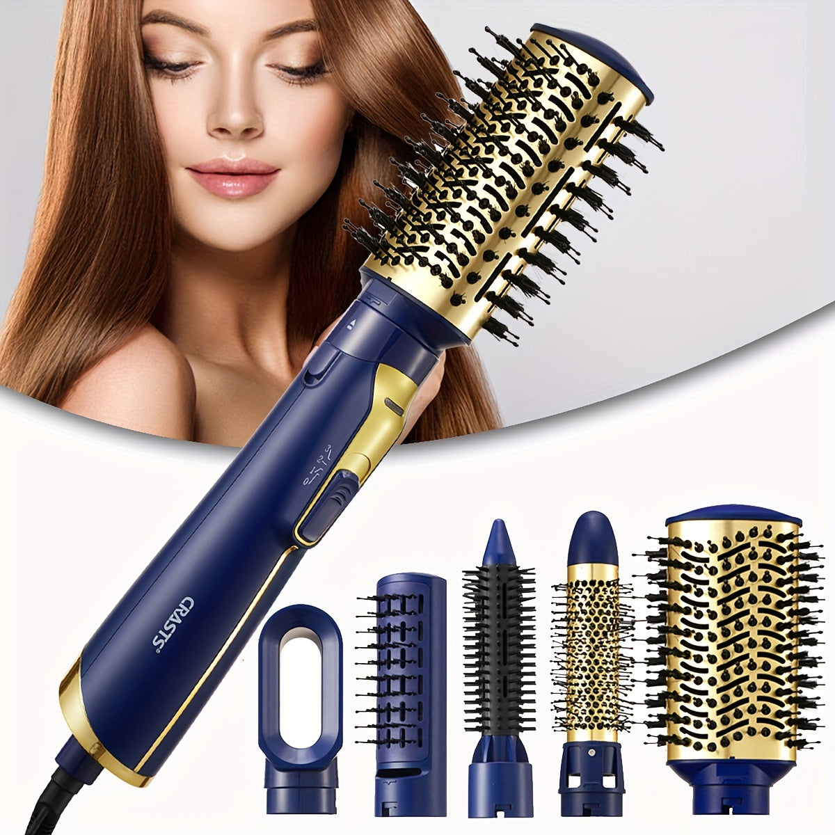 5-in-1 Hot Air Brush with Negative Ion Hair Styler for Drying, Curling, and Straightening Hair