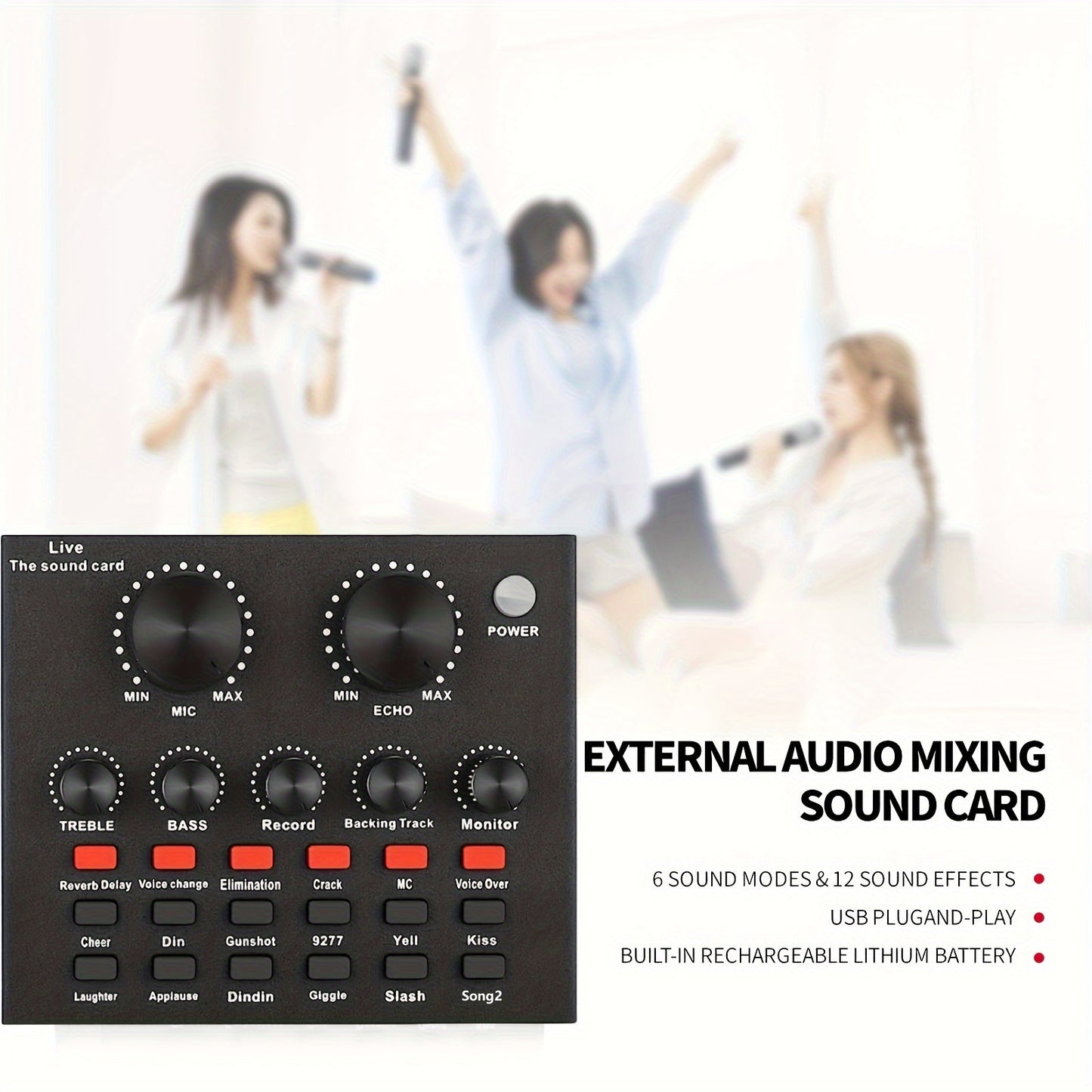 Podcast Equipment Kit with BM800 Microphone and V8 Sound Card, ideal for recording, singing, streaming, and gaming.