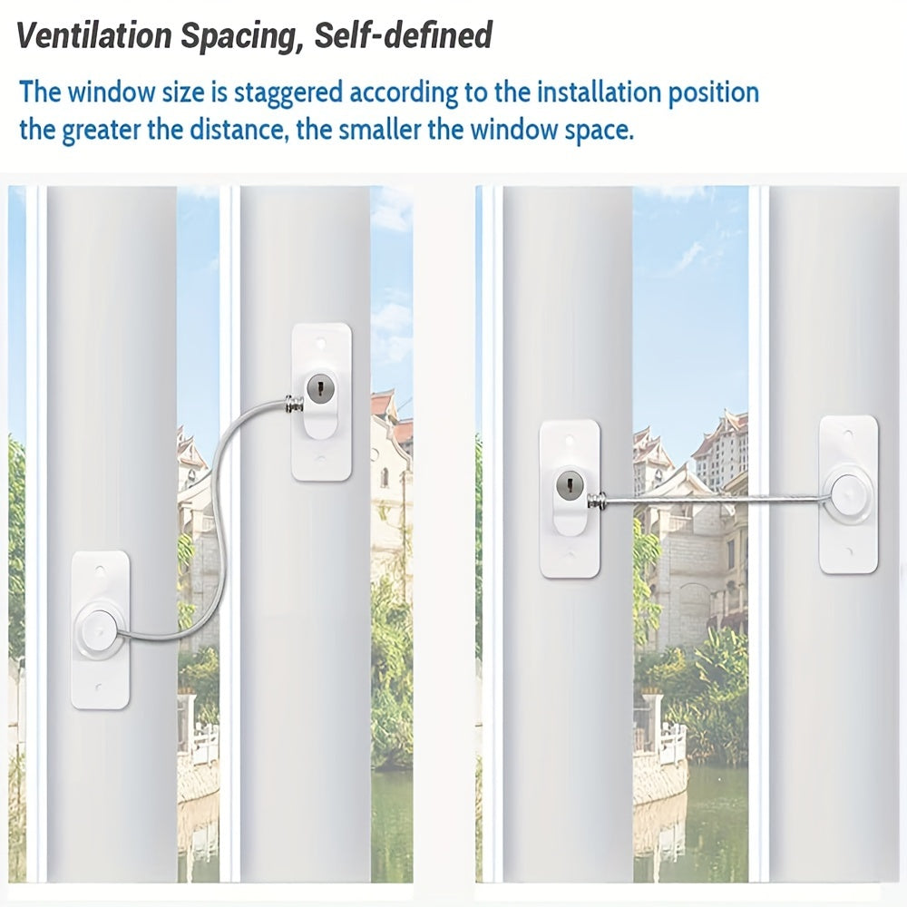 Set of 2 window locks for PVC windows, designed for security with screws and keys.