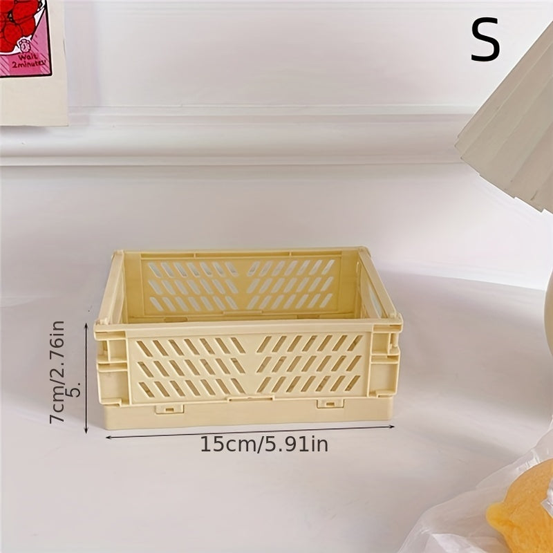 Mini Folding Plastic Storage Box for desktop or home office organization.