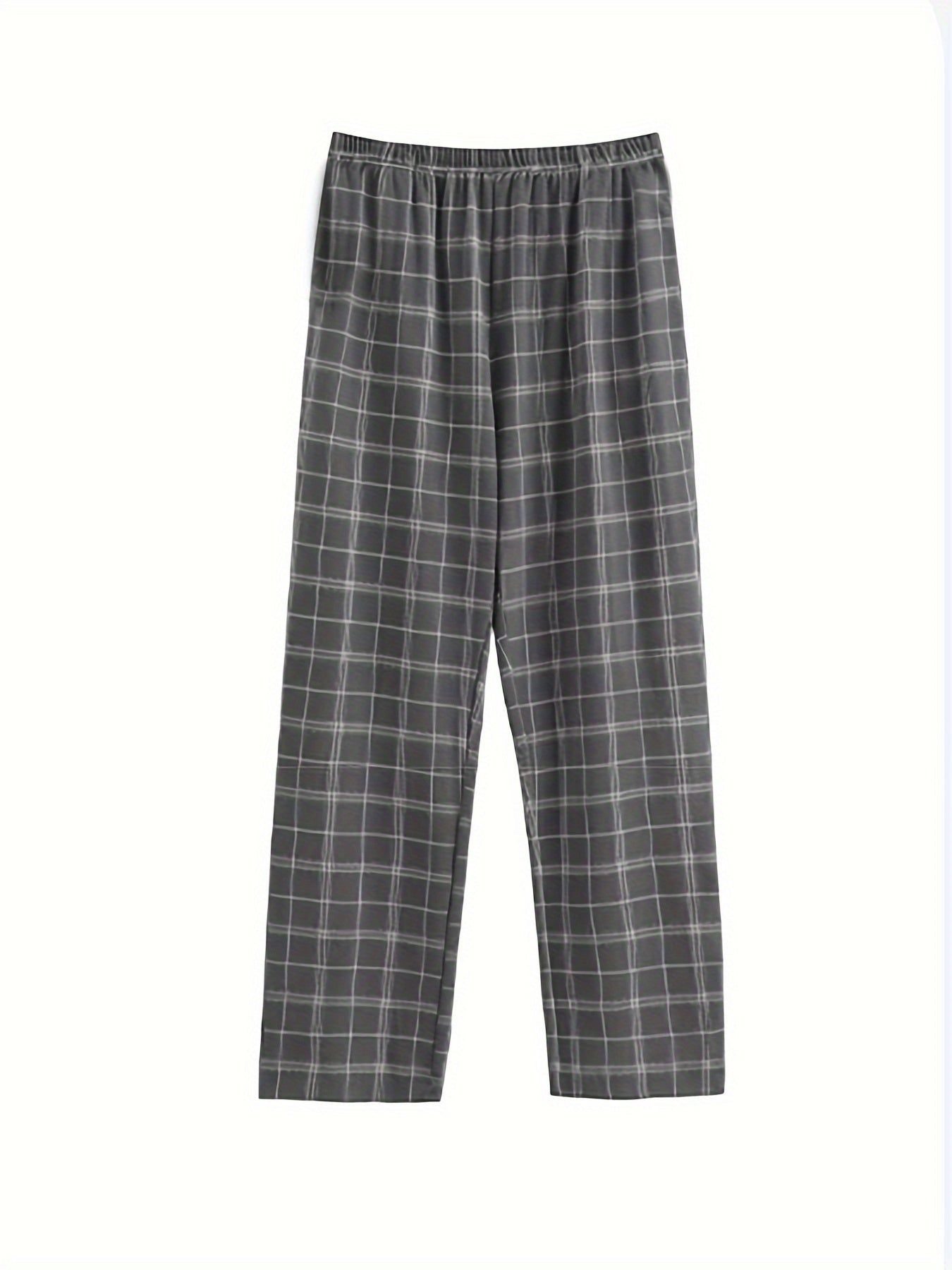 2 Cozy Plaid Lounge Pants for Men - Ultra-Soft with Stretchy Waistband, Relaxed Fit for Ultimate Comfort