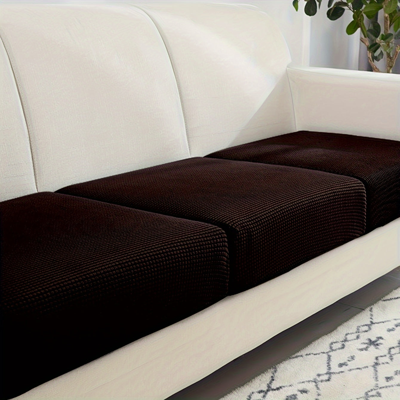 Stretch sofa cover to protect sofa cushion, suitable for bedroom, office, and living room decor.