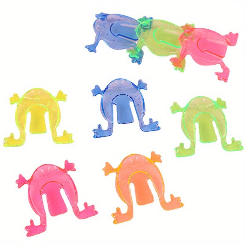 20 FunBounce Fidget Jumping Frogs: Plastic Stress Relief Toys for Kids, Ideal Holiday Party Favors, No Electricity Required, Featherless