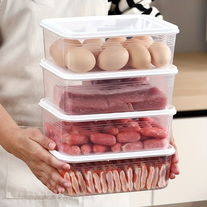 Five 41.2oz Food Storage Containers, Made of BPA-Free Plastic, Leakproof and Microwave Safe. Comes with Lids to Keep Vegetables Fresh. Perfect for Organizing Freezer and Refrigerator.