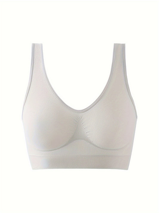 Full coverage wireless tank bra with seamless design, comfortable push-up style for women's lingerie and underwear.