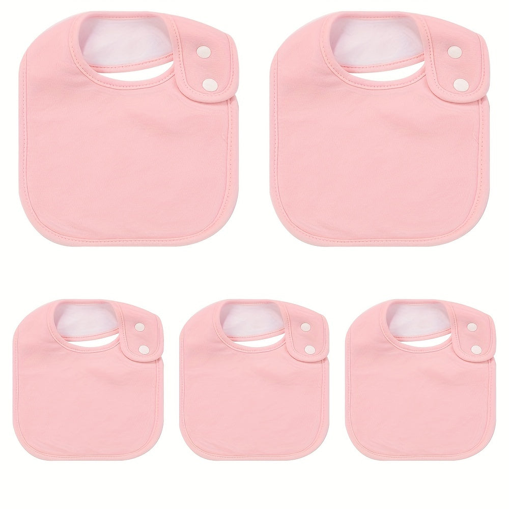 Set of 5 Organic Cotton Baby Snap Bibs - Adjustable, Easy to Clean & Ideal for Newborns and Infants!