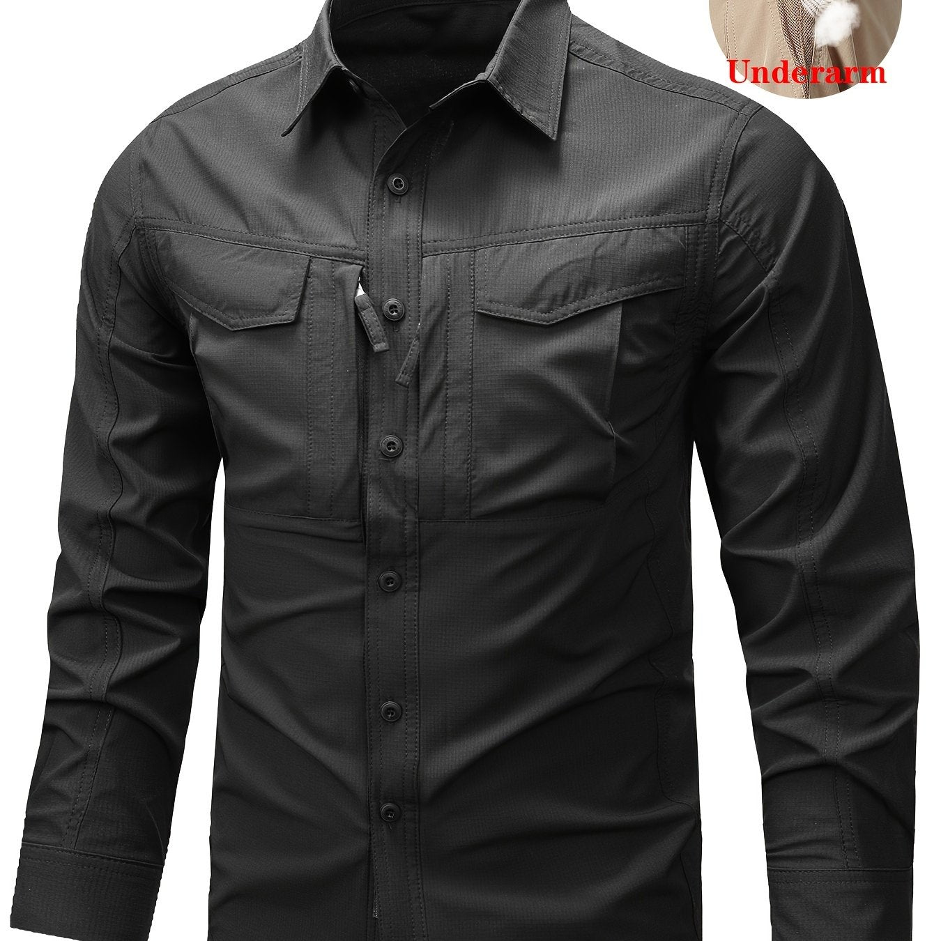 Multi-pocket combat shirt with quick-drying fabric, ventilation holes, and thin style.