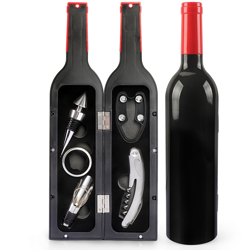 Portable wine opener set: metal and plastic, no electricity needed, perfect for gifting on holidays like Christmas, Valentine's Day, and other special occasions.