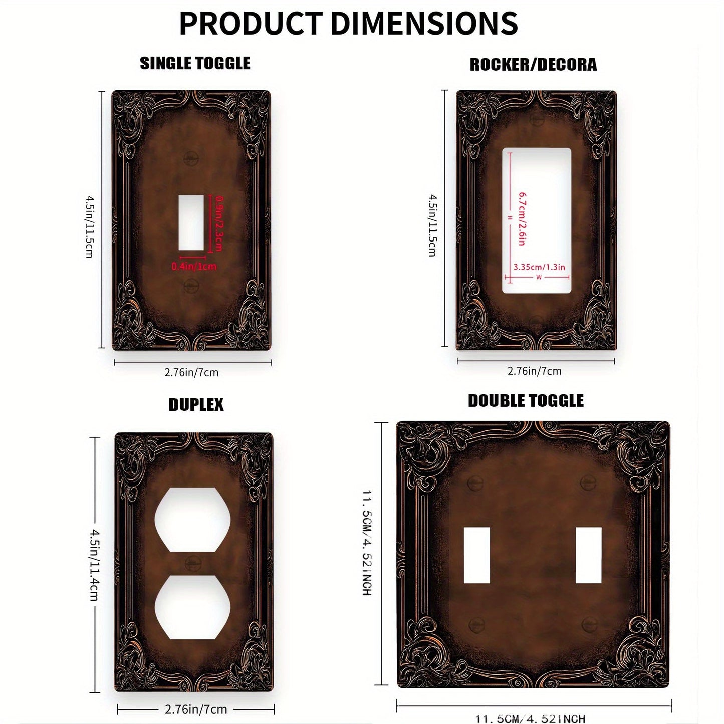 Elegant French lace light switch cover, easy to install and no battery required, for 1 or 2 gang switches.