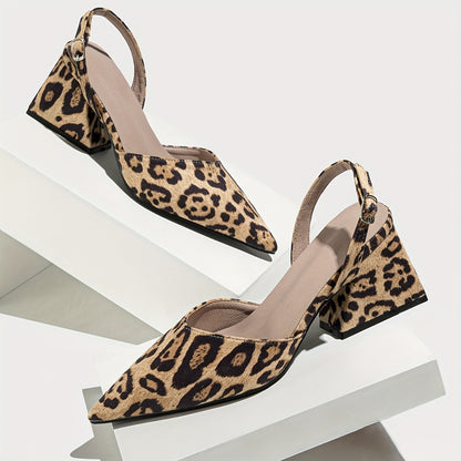 2025 Large Brown Heel Sandals for Women with Leopard Print