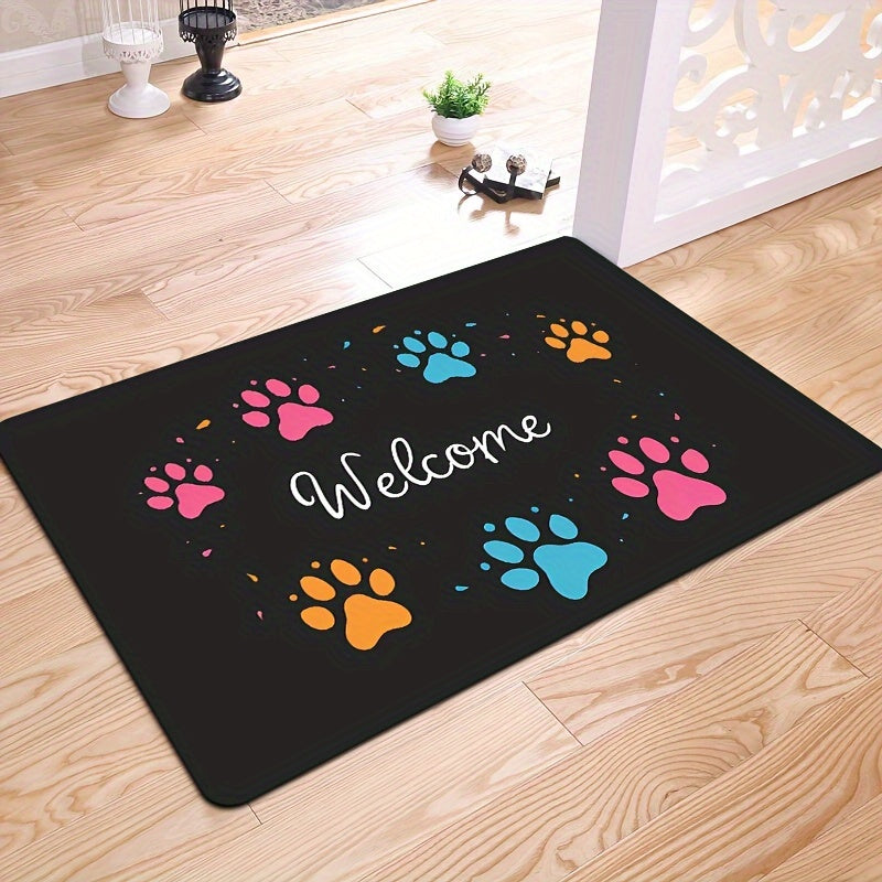 Introducing the Paw Print Gaming Room Rug - 8mm Thick, Easy to Clean, Great for Any Room in the House!