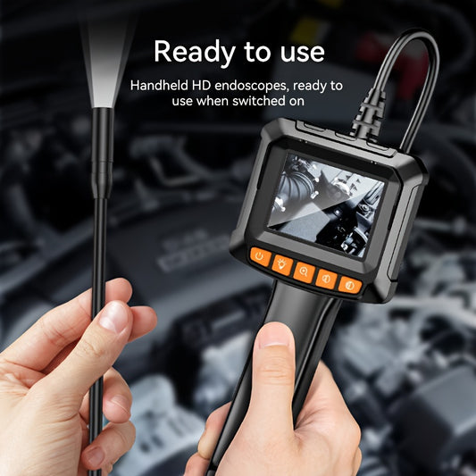 Industrial endoscope with 8mm HD digital camera, 2.4-inch LCD screen, 8 LED lights, 16.5ft cable. Ideal for mechanical/equipment maintenance, plumbing inspection, air conditioning, car pipe