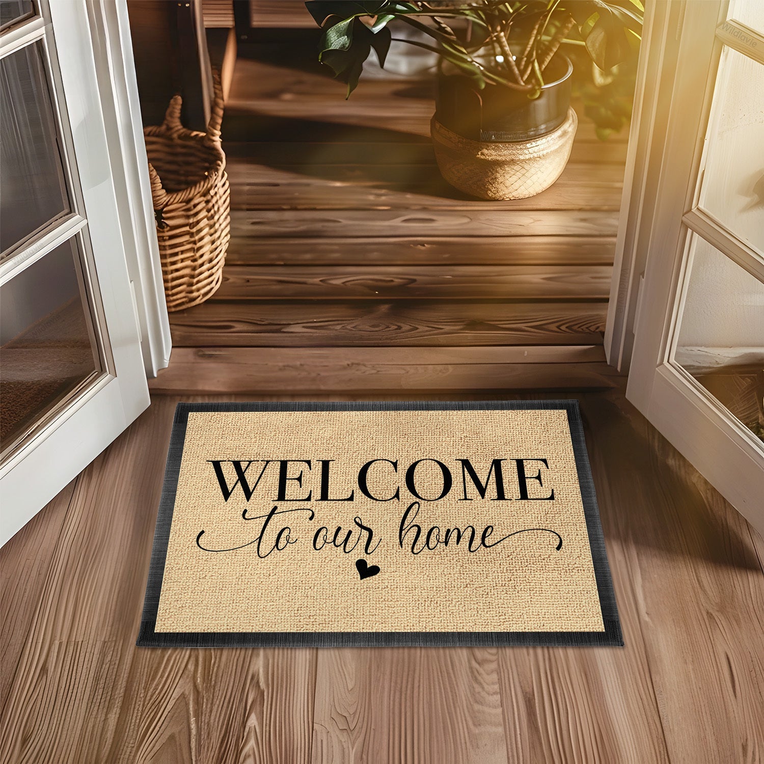 Cozy Up with our "Home Sweet Home" Non-Slip Door Mat - Made with Long-Lasting Polyester, Easy to Clean in the Washing Machine, Ideal for Kitchen and Home Decor, Stylish Print Design, Soft and Durable