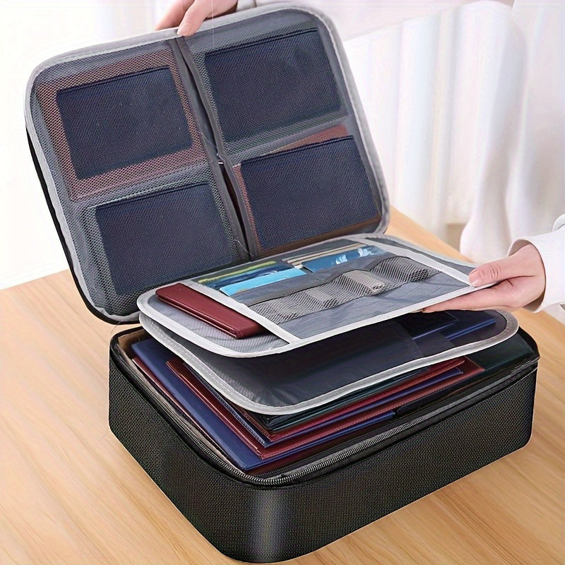 Chic & Safe Document Storage Bag - Large Capacity, Multiple Compartments with Password Protection for Home Office, Business Trips & Beyond