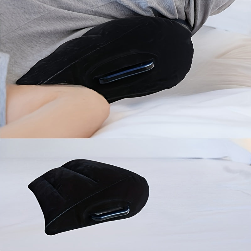 Intimate Couples' Inflatable Love Pillow - Promote Romance, Sturdy & Lightweight, Stylish Black Polyester Cover