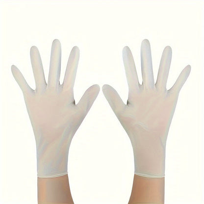 Disposable nitrile gloves available in packs of 50 or 100. These durable gloves are perfect for household cleaning tasks. Waterproof and suitable for use in kitchens, tattooing, hair dyeing, pet care, beauty salons, and other cleaning needs. A must-have