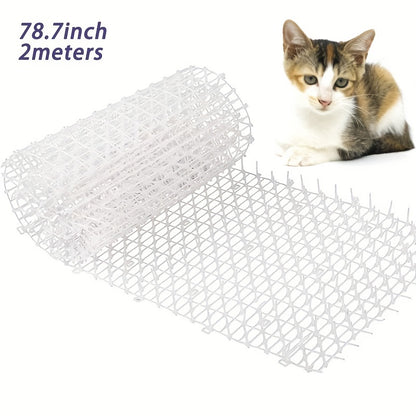 Cat Scat Mat with Plastic Spikes, 198.12cm/3.99m - Durable deterrent for cats indoors & outdoors, protects gardens, yards, couches. Keep your spaces safe.