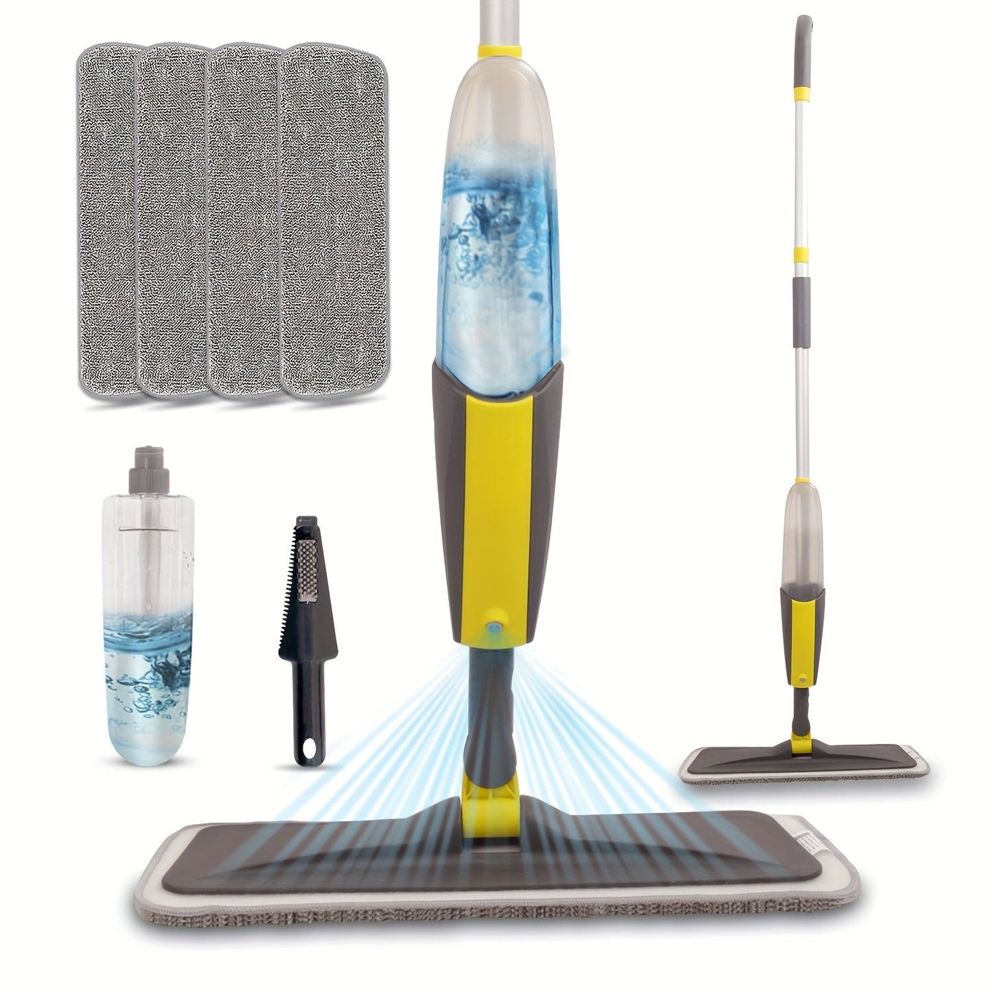 Clean your floors with ease using our Spray Mops. The Microfiber Dust Wood Floor Mop is perfect for removing dirt and grime, while the Wet Spray Mop comes with 1/4 reusable washable pads for convenient cleaning. Ideal for home or commercial use on