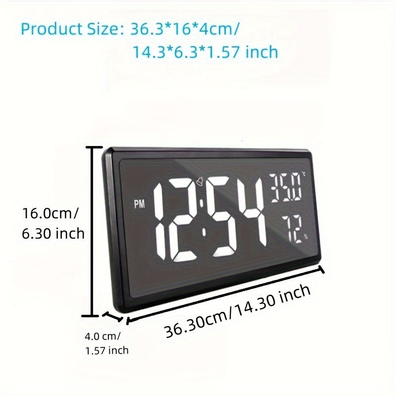 Super Large Screen Wall Mount Clock with Hanging Stand, featuring LED Digital Display. This Intelligent Wall Clock is perfect for Room Decor and makes a great Holiday Gift for Halloween or Christmas.