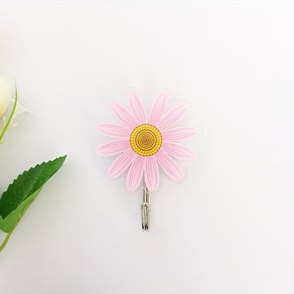 Stylish Daisy Flower Adhesive Wall Hook - Simple Installation, Sturdy and Seamless for Kitchen & Bathroom, Decorative and Functional Sticky Hook