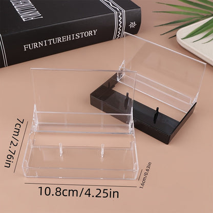 Set of 2 Premium Plastic Cassette Tape Storage Cases - Sturdy, Ready to Use - Available in Black or Transparent