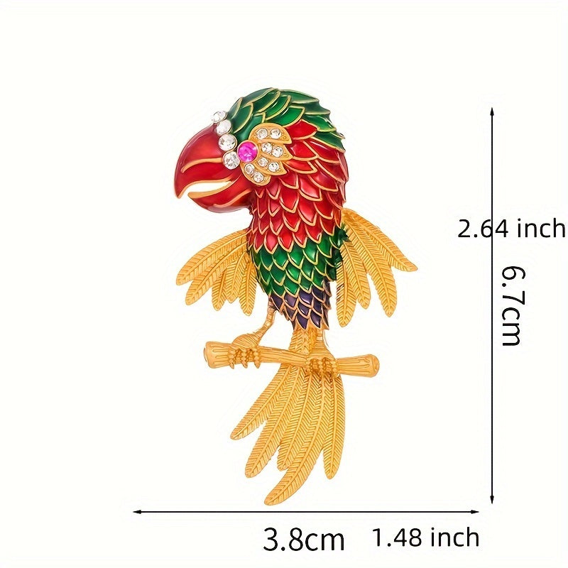 SKEDS tomonidan Vintage Parrot Emal Pin - Har ikkala erkaklar va ayollar uchun yorqin va abadiy lapel pin | Mukammal sovg'a tanlovi